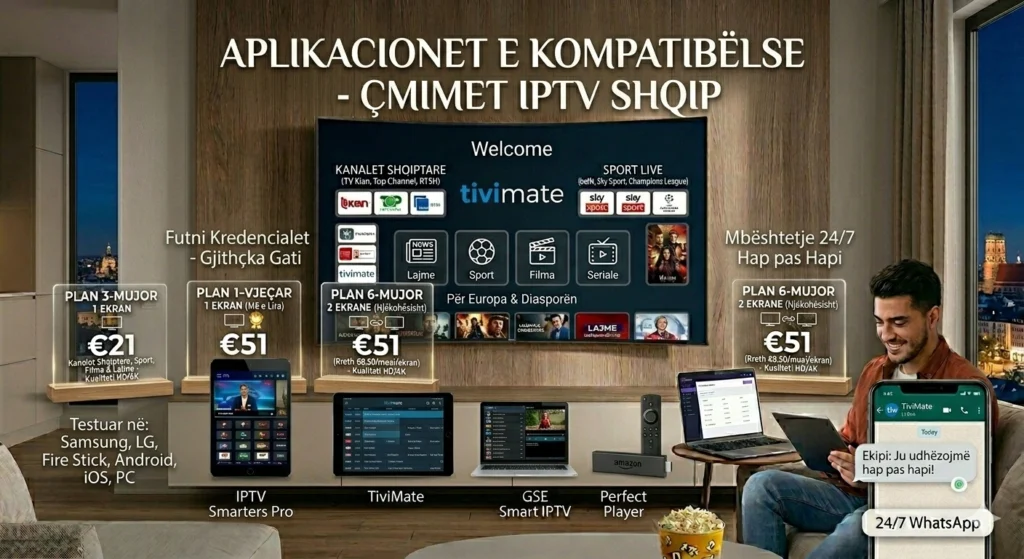 Aplikacionet e Kompatibëlse me Çmimet IPTV Shqip